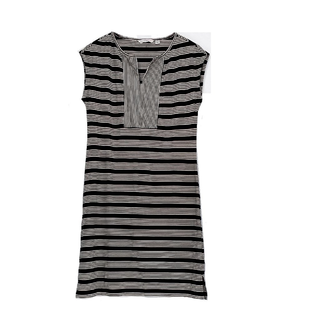 Isaac Mizrahi Live! Striped Knit Dress, Black